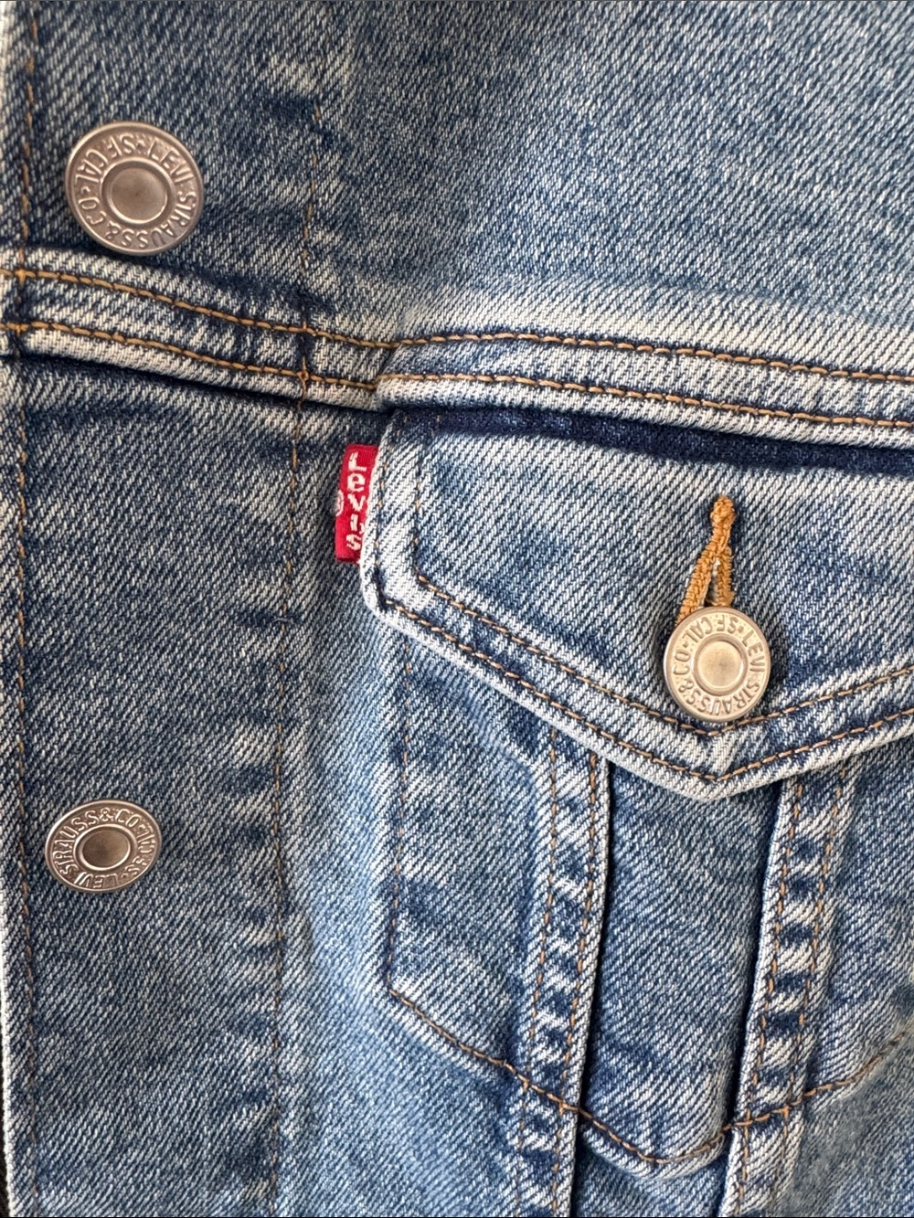 Levi’s Original Trucker Jacket Jeanie Medium Wash Denim Size S Minimalist - Picture 5 of 10